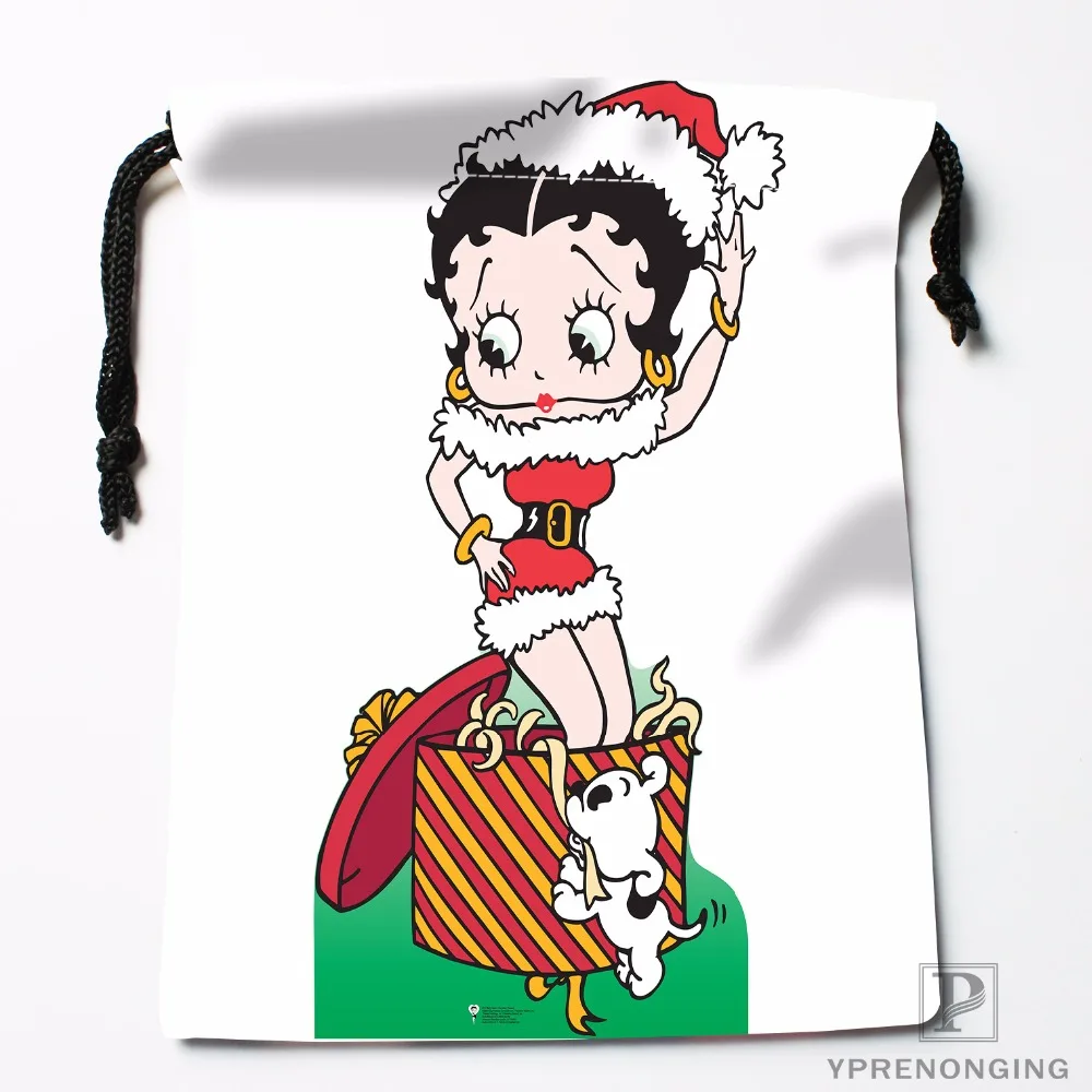 Изготовленные на заказ сумки Betty Boop на шнурке для путешествий, мини-сумка для плавания, пеших прогулок, игрушечная сумка, размер 18x22 см#0412-04-225