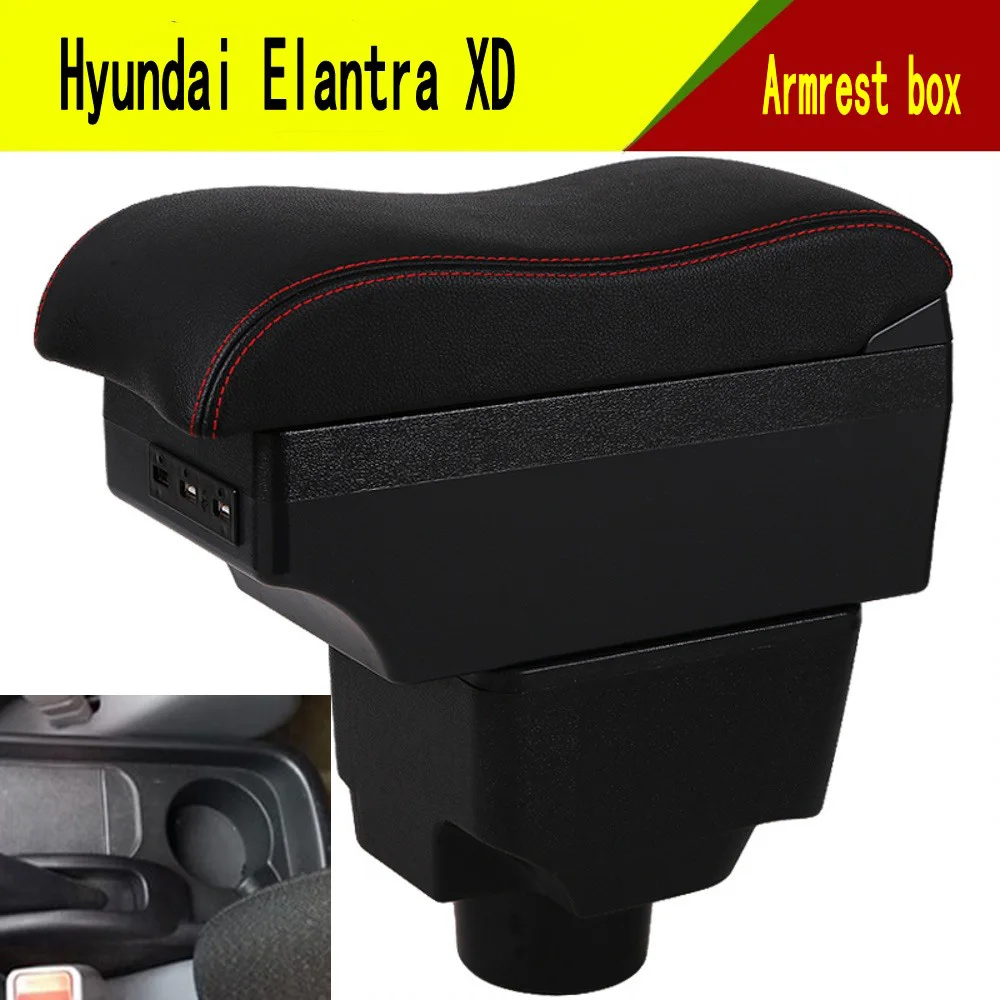 

For Hyundai Elantra XD armrest box central Store content Storage box with cup holder ashtray USB interface