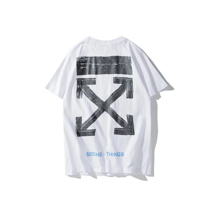 OFF-WHITE новая OW стрела Зебра линия оповещения уличная хип хоп свободная Мужская парная футболка с коротким рукавом