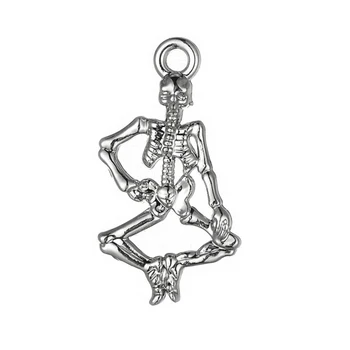 

RAINXTAR Alloy Skull Charms Punk Medical Skeleton Pendant Charms For School Student 14*25mm 50pcs AAC1895