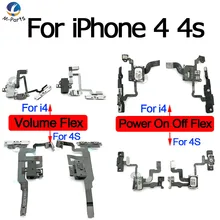 Светильник с кнопкой включения выключения питания датчик приближения гибкий кабель Кнопка громкости ленточный гибкий кабель для iPhone 4 4G 4S запчасти