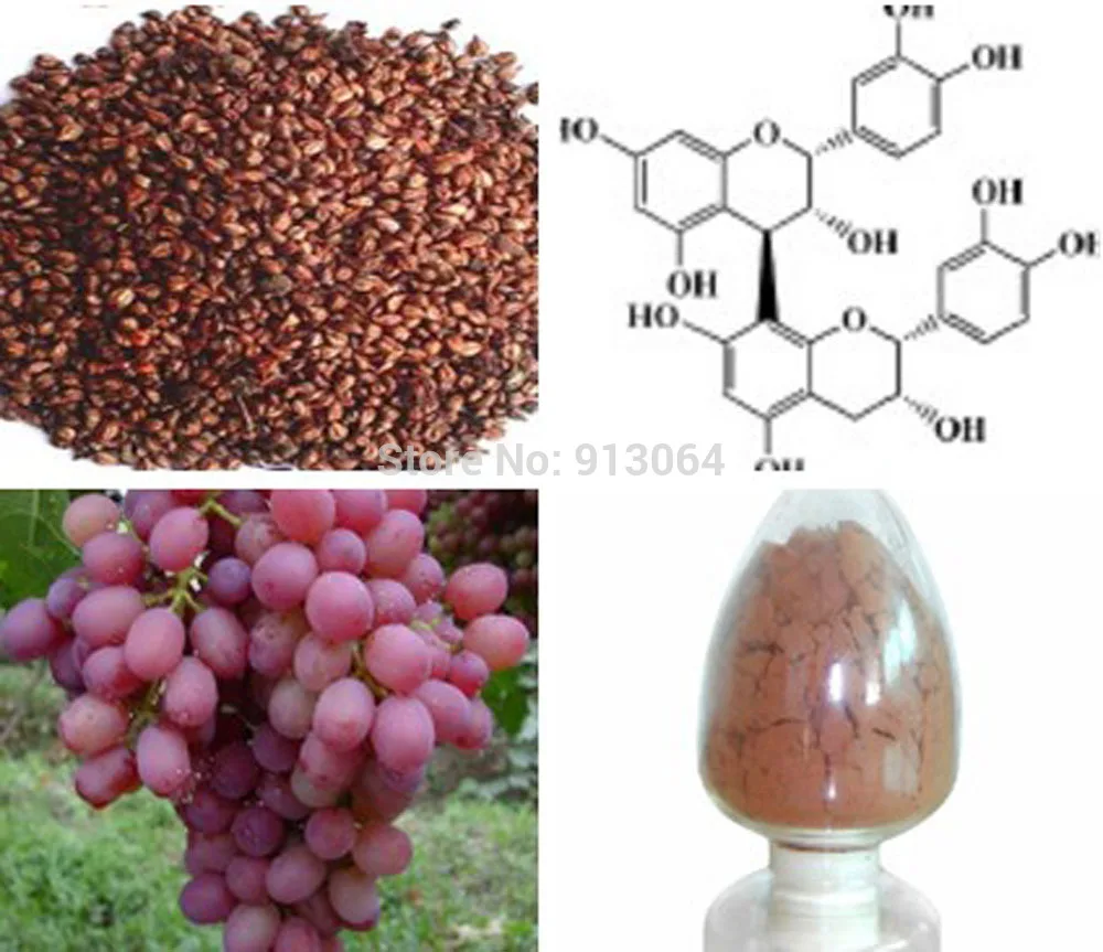 

Free shipping 0.8kg bulk packing Beauty Plant Extract Grape Seed p.e. 95%OPC Proanthocyanidins Anti-oxidation, scavenging free