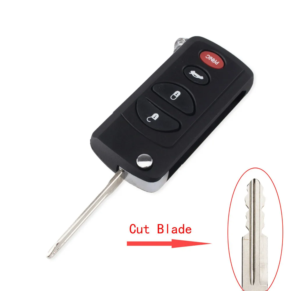 KEYYOU Cut/Uncut Blade дистанционный автомобильный брелок корпус 4 кнопки для Chrysler Sebring для Jeep Liberty для Dodge Neon Intrepid - Количество кнопок: Cutted Blade key