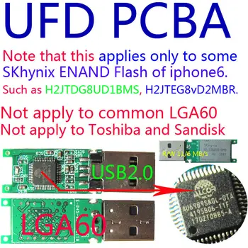 

AU6989SNGL-GTA USB FLASH DRIVE PCBA, DIY UDF Kits, LGA60 Special Pad ,ONLY FOR some Skhynix ENAND FLASH of iphone.E2NAND3.0
