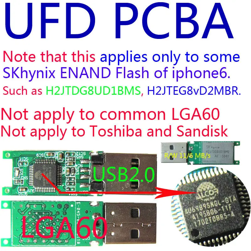 USB флеш накопитель PCBA набор сделай сам udf LGA60 специальная накладка только для
