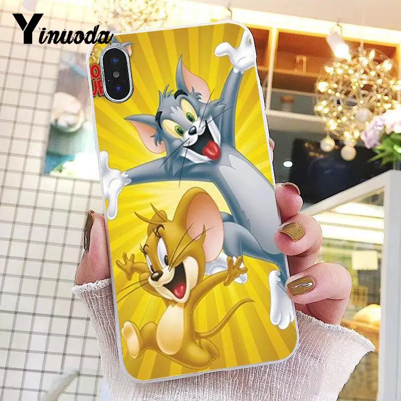 Yinuoda Том и Джерри шаблон мягкий чехол для телефона из ТПУ для iPhone 8 7 6 6S Plus X XS MAX 5 5S SE XR 10 Крышка - Цвет: A16