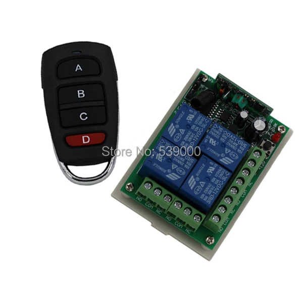 315/433MHZ Electronic Remote Switching DC 12V 4 CH 4CH RF Wireless