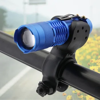 

Blue 7W 2000lm Q5 LED Light Mini Zoomable LED Flashlight for BIke 14500/AA Torch Lamp Light with Torch Holder Waterproof