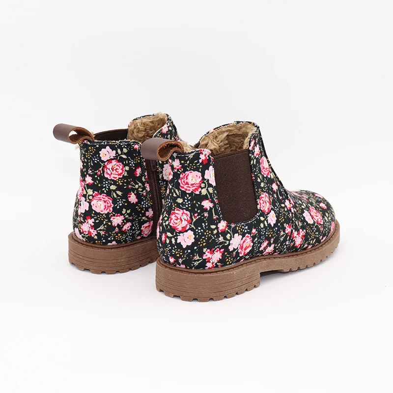 Sapatos de Inverno Tipsietoes Crianças Tornozelo Meninas Meninos Floral Flor Impressão Chelsea Outono Martin Criança Botas Tamanho 12 Mamãe e Bebê