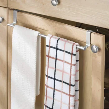

Bathroom Storage Shelf Towel rack Stainless Steel rack single pole door back telescopic cabinet type rack Multi-Purpose Hooks
