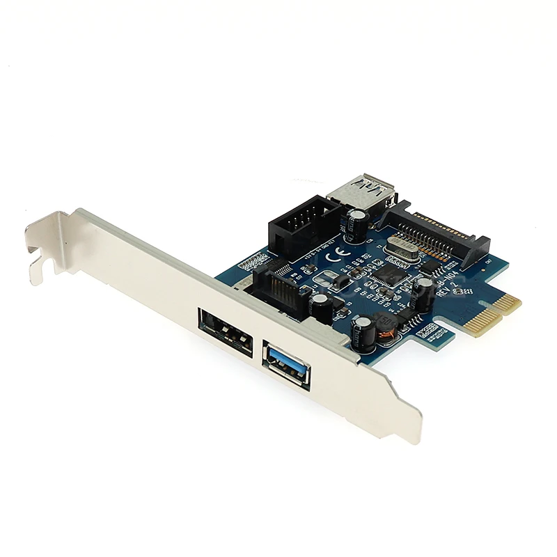 

PCI express PCI-e to Power eSATA + USB3.0 + 9pin USB2.0 Adapter Converter Card with SATA Power Socket