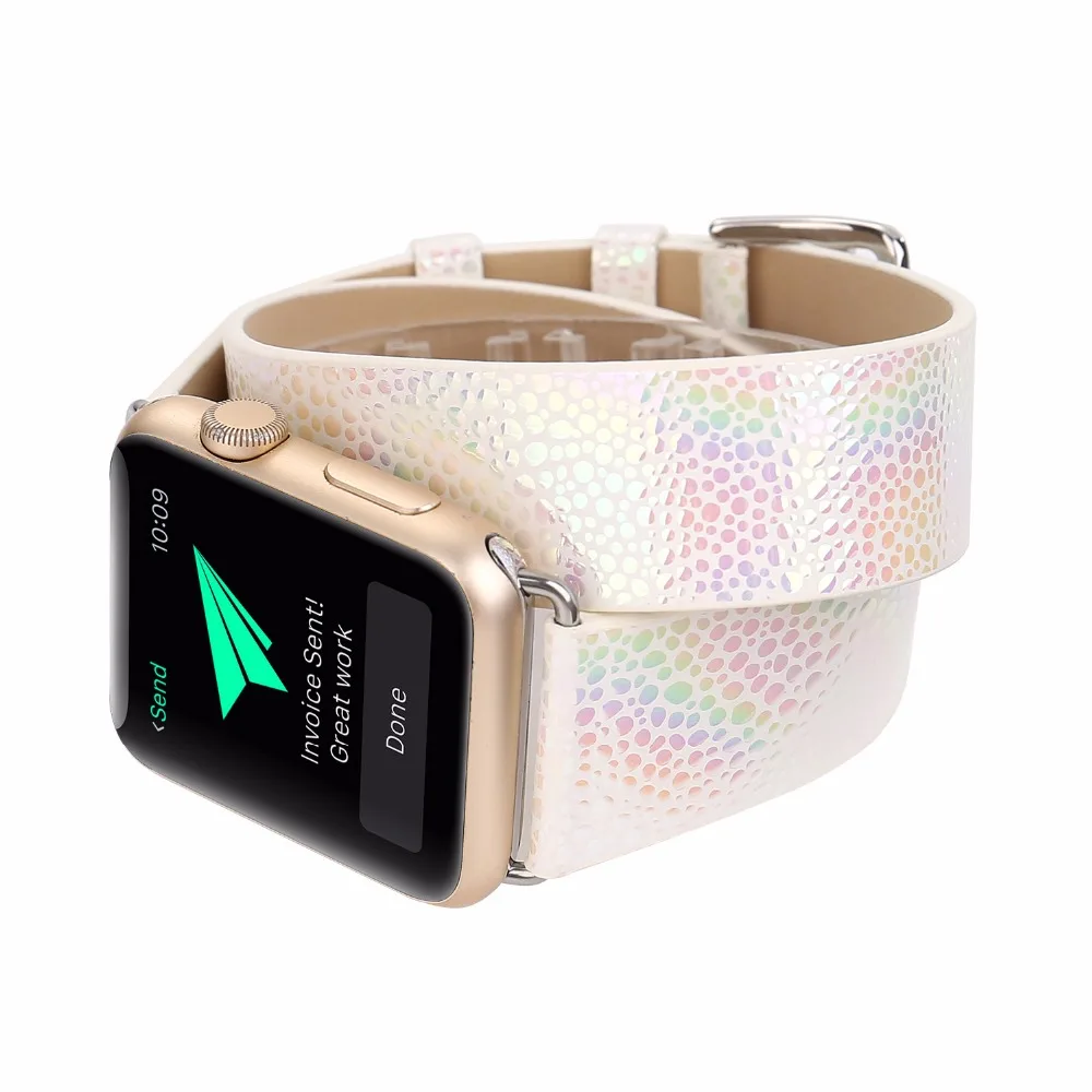 glisten leather for apple watch women's watch band girl's watch bracelet (12)
