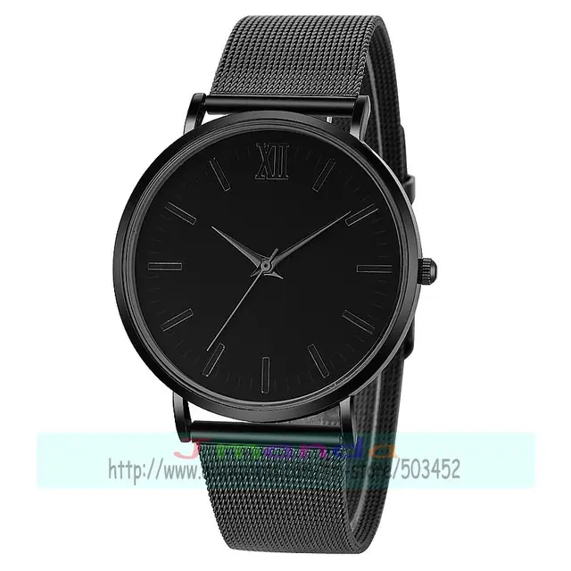 100pcs/lot 8402 new black belt no logo leather watch all black wrap