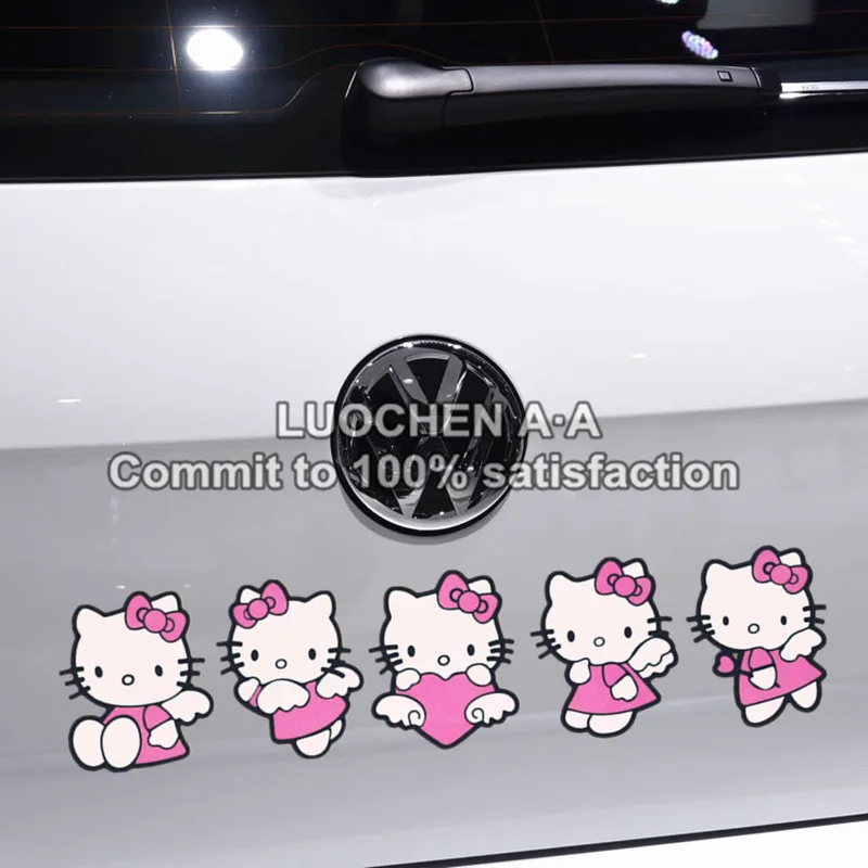 Hello Kitty Car Stickers Six Cute Cats Lovely Cartoon Color Decals For