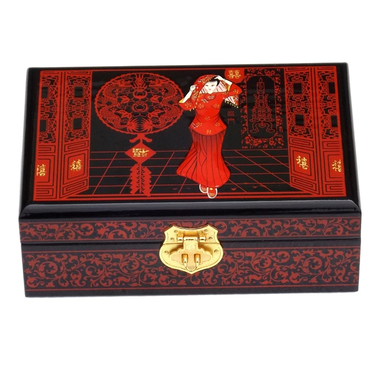best gift NEW Chinese handmade classic wooden lacquer &amp bride 2 layers Jewelry box | Дом и сад