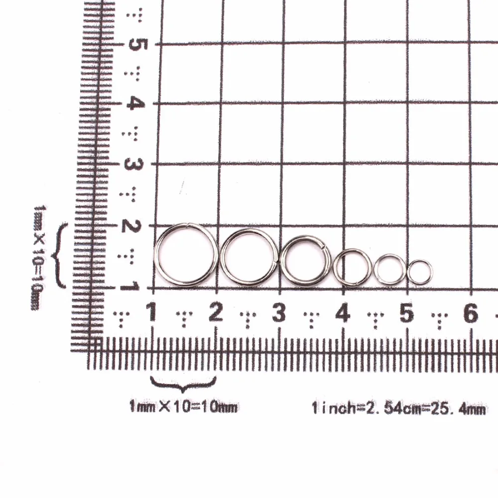 200 шт./лот 4/5/6/7/8/9/10 мм соединительные кольца из нержавеющей стали Сигле Разделение петли Открытые кольца прыжок& Разделение кольца для изготовления ювелирных изделий