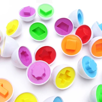 

6pcs/lot Baby Educational Toys Twisted Egg Identify Color & Shape Insert Intelligence Construction Blocks Learning Toys for Kids