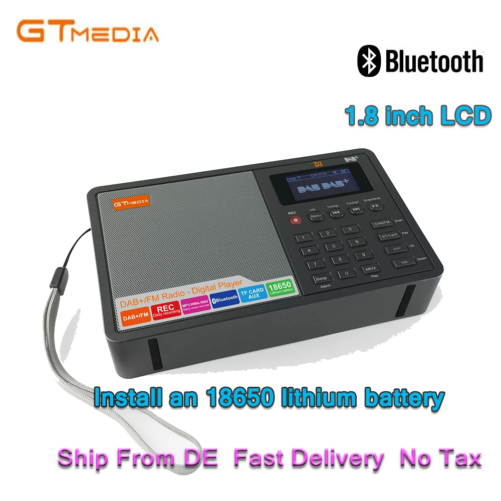 

GTMEDIA D1 Portable Digital Radio FM stereo/ RDS Multi Band Radio Speaker with LCD Display Alarm Clock
