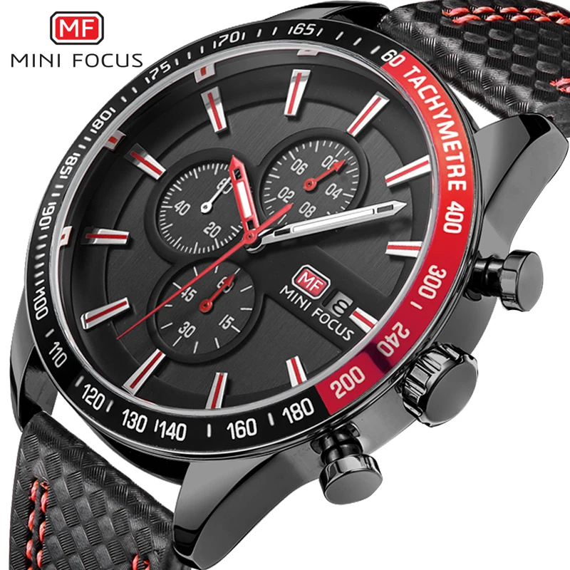 

MINIFOCUS Men's Watches Top Brand Luxury Men Quartz Waterproof Watch Men Sports Military Leather Male Clock Relogio Masculino