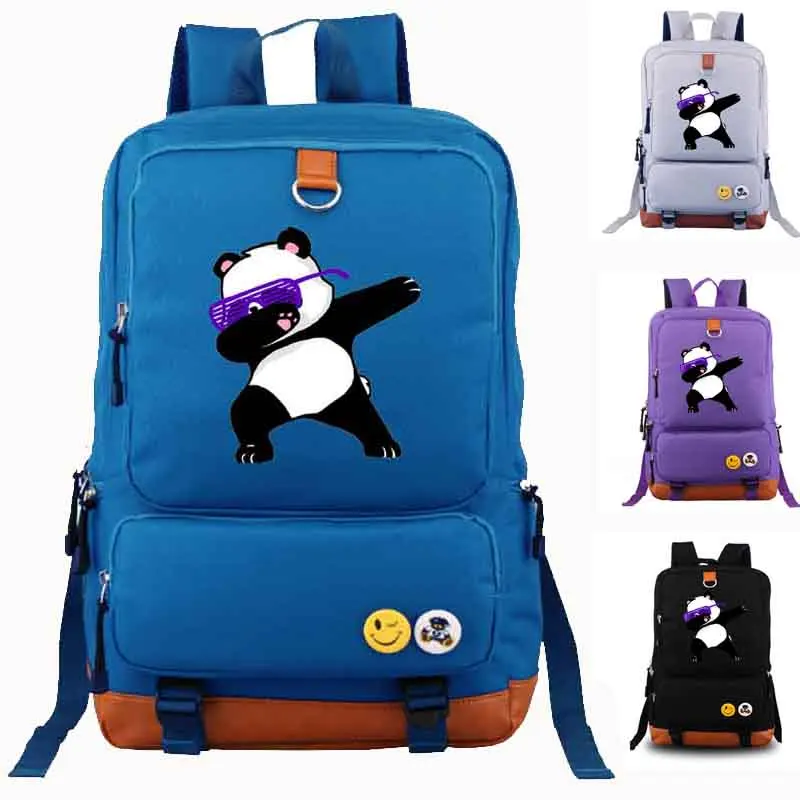 melhor Hip Hop Panda Enxugando saco de Escola Mochilas de Lona Escola Mochila de Viagem Mochila Mochila Diariamente
