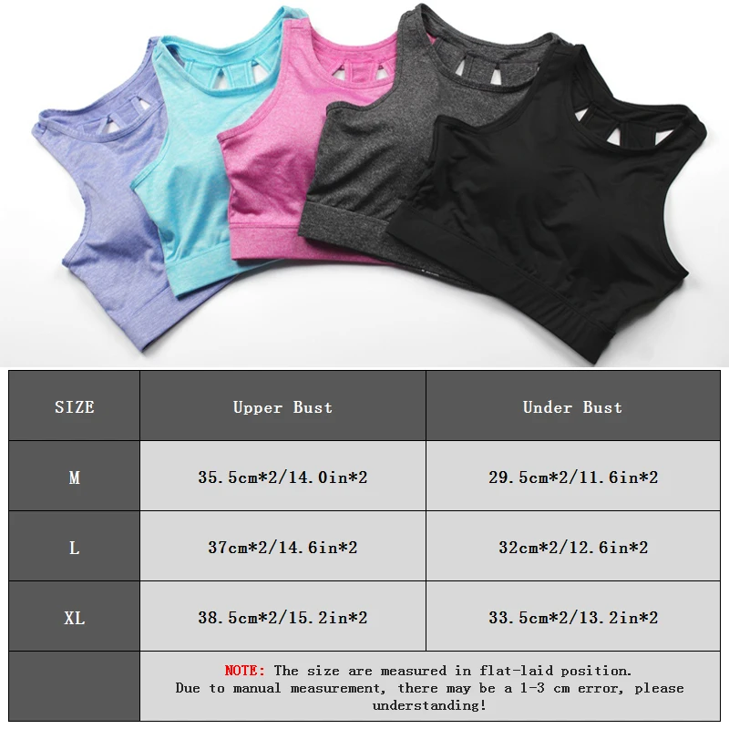 MAIJION Sexy Women Sports Bra Shockproof Running Yoga Bras Cropped Tops, Seamless Wirefree Gym Fitness Vest Workout Tank Top