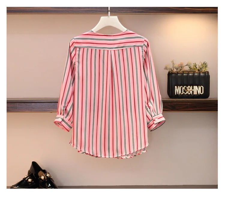 Trytree летний женский полосатый комплект из двух предметов Повседневный v-образный вырез однобортная Блузка + юбка А-силуэта пояса комплект