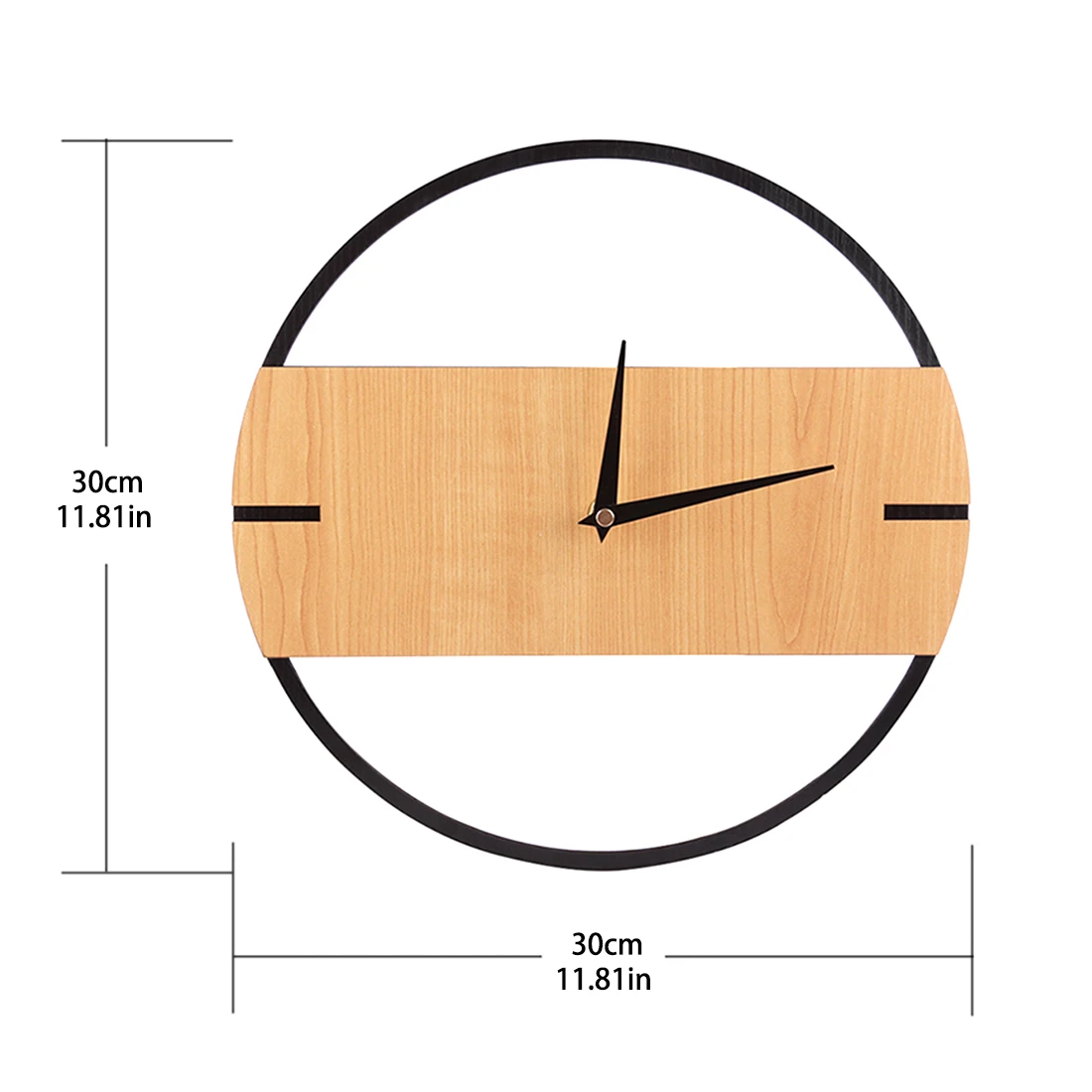 Tanie 30cm cichy, ścienny zegar w stylu Vintage Retro nowoczesny Design prosty drewniany zegary ścienne sypialnia wystrój domu wiszący zegarek zegar 2019 hot