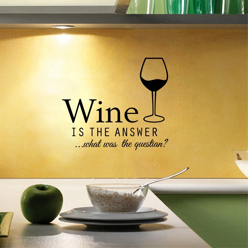 Забавные кухонные наклейки с вином, кухонный Декор стены виниловое Украшение Вина, F2052m(35x30 cm