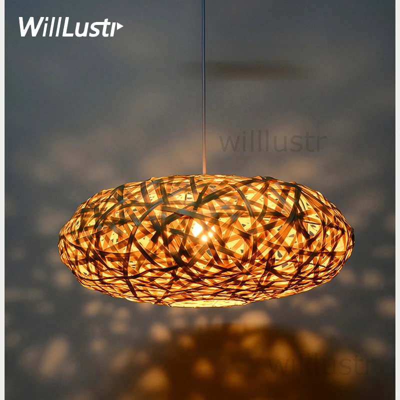 handmade bamboo pendant lamp bird nest home bedroom hotel dinning room restaurant hand knitted suspension hanging light handmade bamboo pendant lamp bird nest home bedroom hotel dinning room restaurant hand knitted suspension hanging light