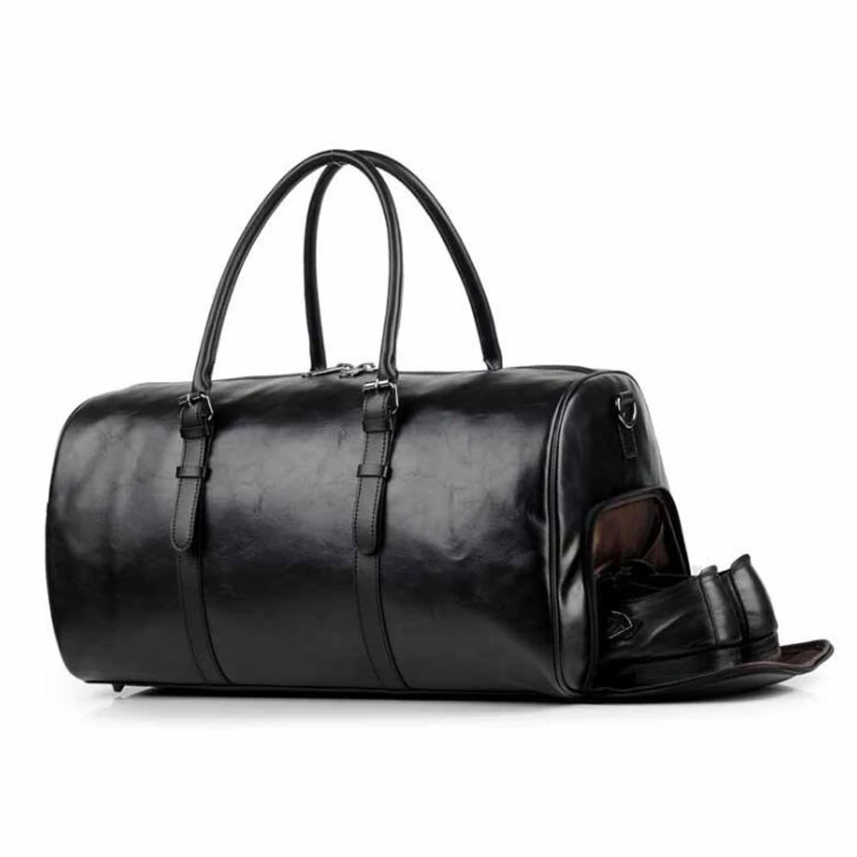 Bag Gym Leather Travel Luggage Men Overnight Duffel Genuine Weekender Outdoor