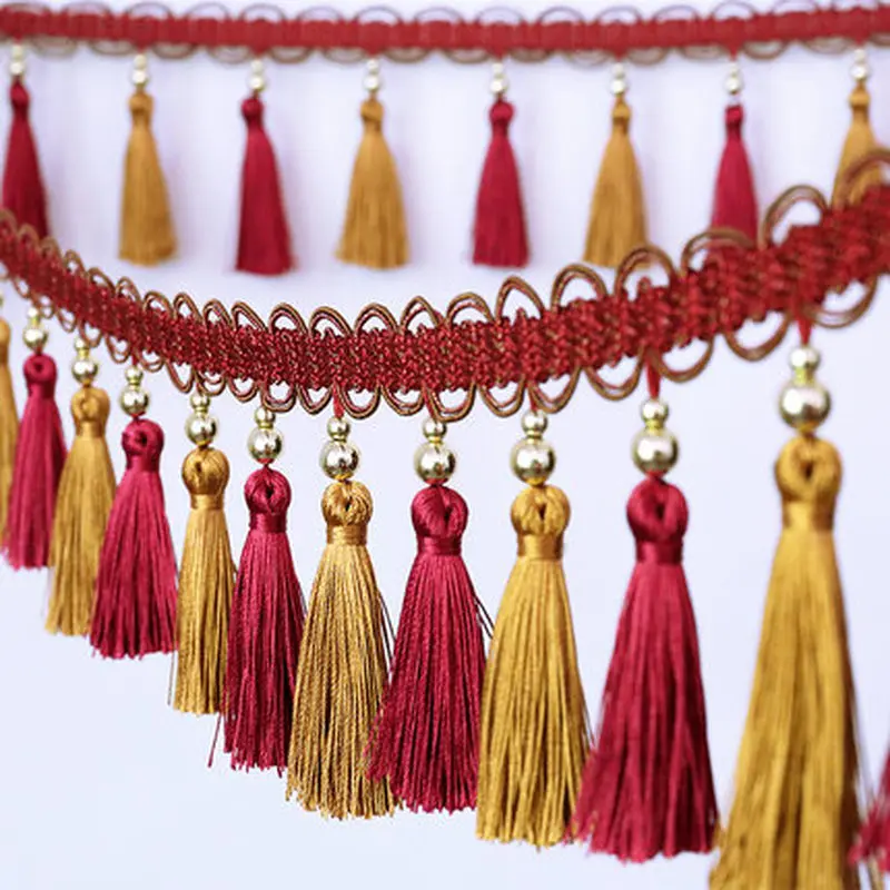

1M Curtains lace decorative lace tassel ribbon Fringe Tassel Trim Sewing Curtain Sofa Tablecloth Accessories Curtain Decorative