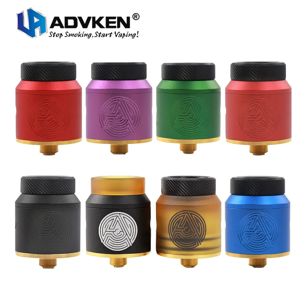 

2pcs Original Advken Artha RDA Tank 24mm 510 Rebuildable Dripping Atomizer 810 Drip Tip E Cigarette for Vape Box Mod Vs Loop RDA