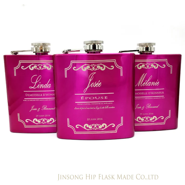 

1pcs Bridesmaid gift for wedding --Personalized hip flask 7 oz with White or Black box