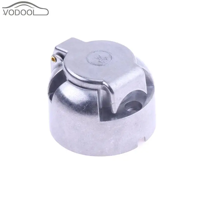 

12V 7 Pin Round Aluminum Trailer Plug Socket Waterproof Trailer Towbar Connector for Trailer Light Lamp