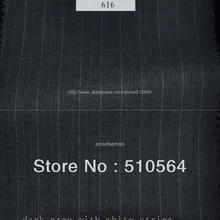 140 s камвольной шерсти на заказ костюм Для мужчин темно-серый с белой полосой костюм из трех предметов костюм(куртка+ брюки+ жилет