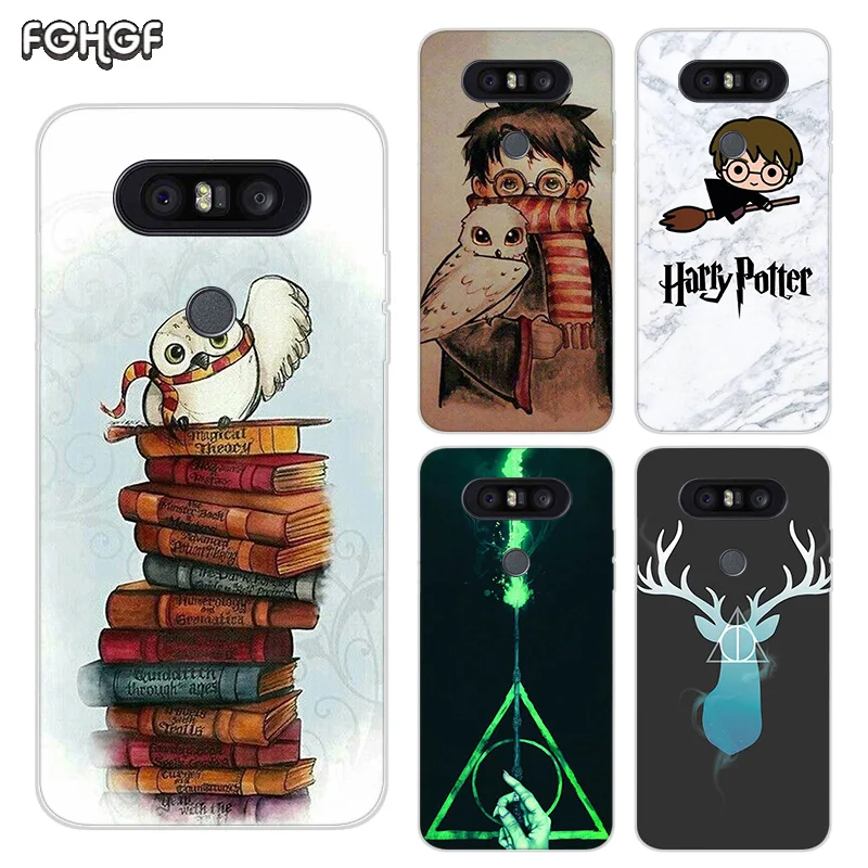 

Luxury Soft Full Protection Transparent Printed Phone Case For LG Q6 Q7 Q8 Frosted Fundas Cover Coque Harry Potter Death Hallows