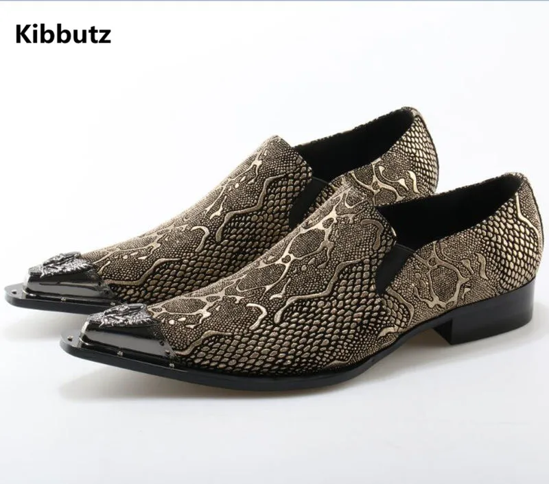 Kibbutz New Metal Pointed Toe Mens Dress Shoes Luxury
