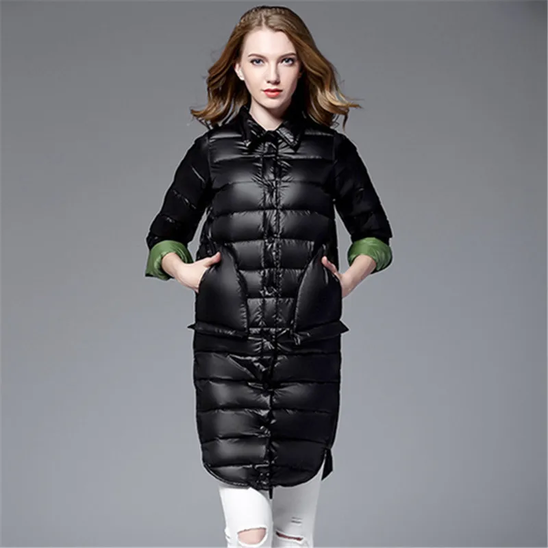 Chemise Coréenne De red Survêtement La Col Plus Black Manteau green Poche Parkas Le D'hiver Grande Femmes Bas Vers Veste Taille Lq359 pink Vêtements Mode Long khaki pxaq4rwvp