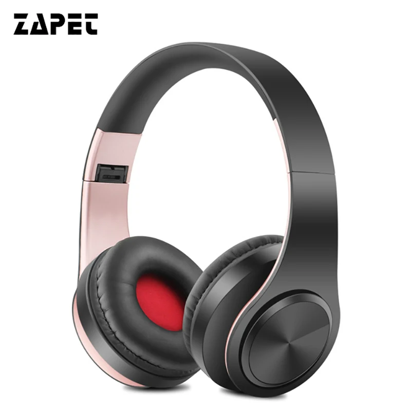 ZAPET Earphones Bluetooth Headphone HIFI Stereo Music Headset Support FM Radio SD Card With Mic For