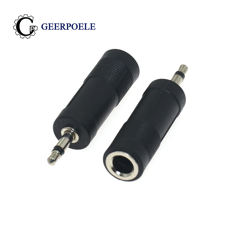 

8 pcs/lot Convert 3.5mm to 6.5mm Two-core Mono Connectors Electric Feale Jack Headphone Plug Wire Terminals Audio Adapter