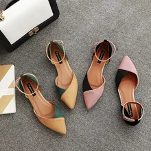 Sunny Everest 2019 news spring summer women's shoes shallow-mouthed belt pointed hollow casual sandals 35-39