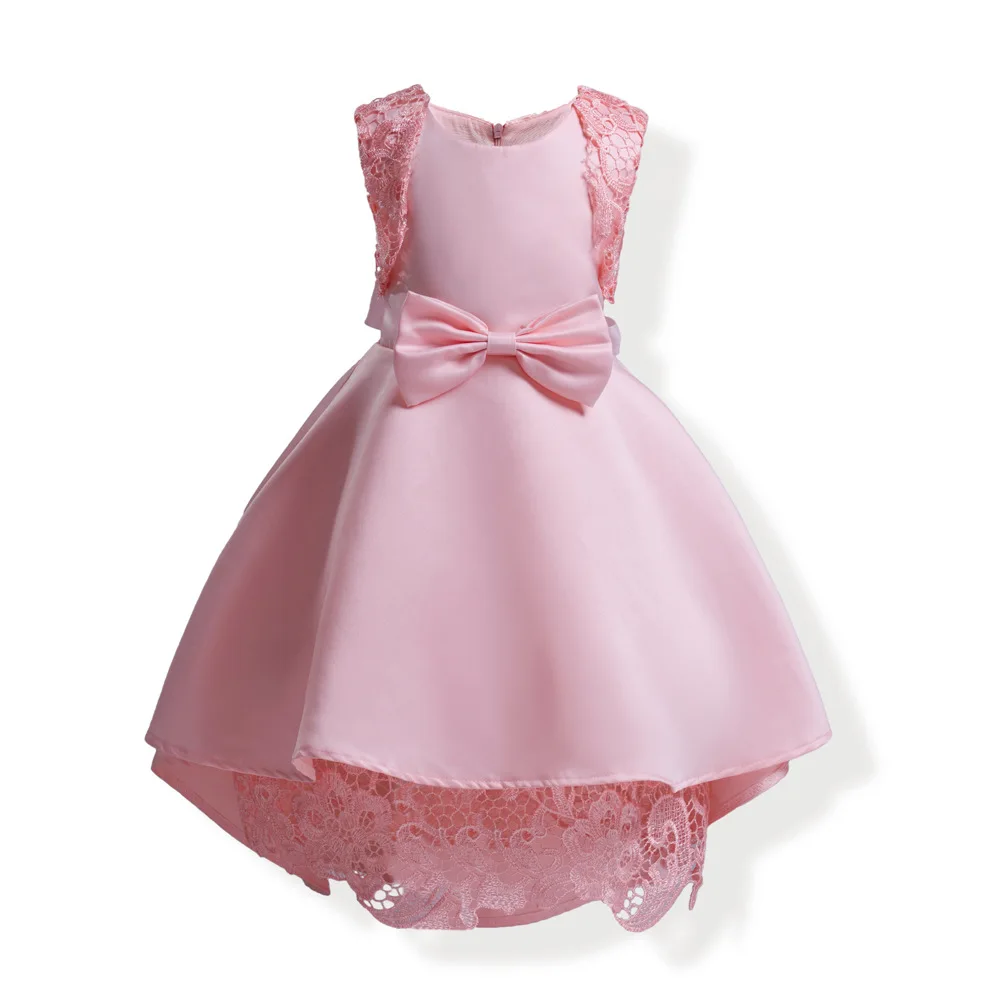 

New Bow Tie Belt Solid Color Dress for Girls