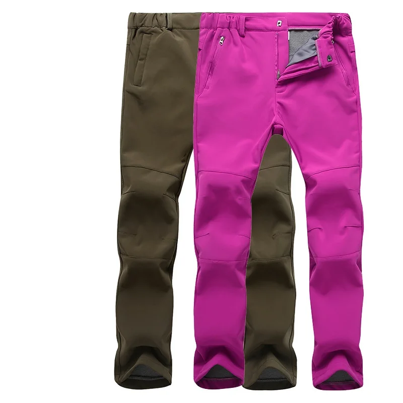 

Winter Warm Pants Women Casual Stretch Softshell Waterproof Trousers Fleece Lining Shark Skin Sweatpants Female Windproof Pants