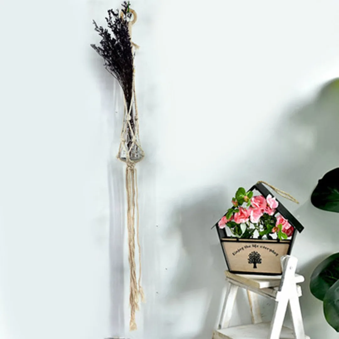 DIY Macrame Plant Hanger Hanging Planter Basket Hemp Rope Braided Large Pot Holder