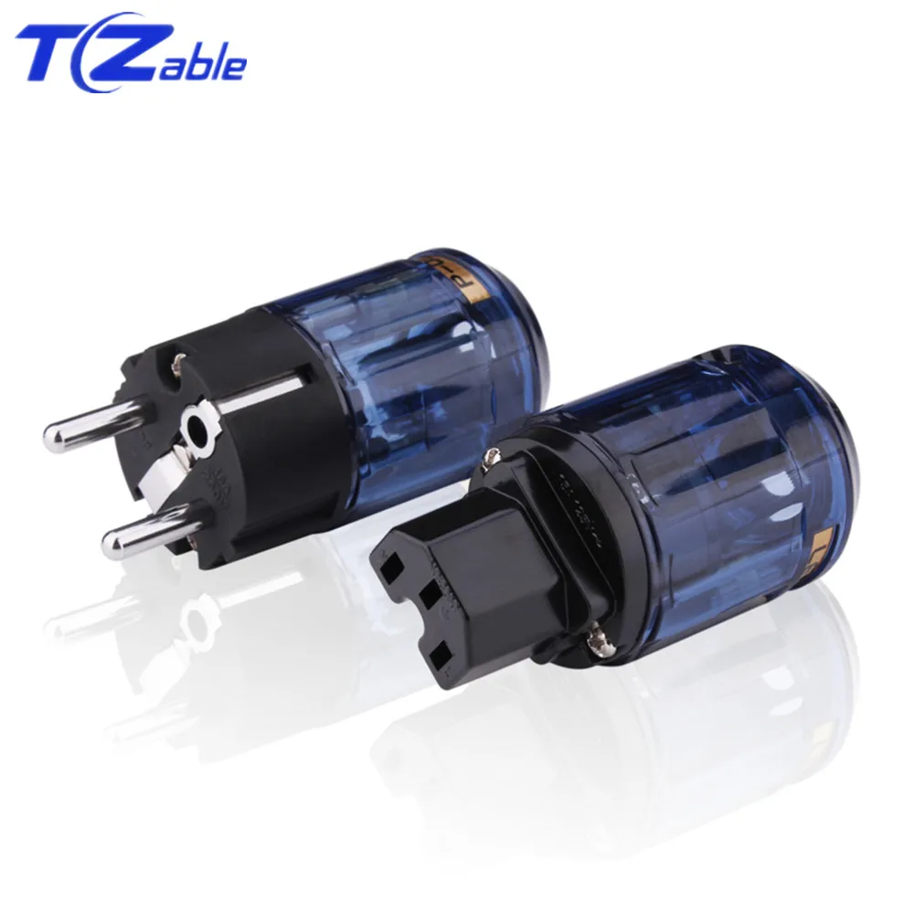 

IEC Power Plug EU Plug Audio Connector Male Female Hifi Fever Audio Video Adapter Speaker Connectors Brass Ac Power Cord Plugs