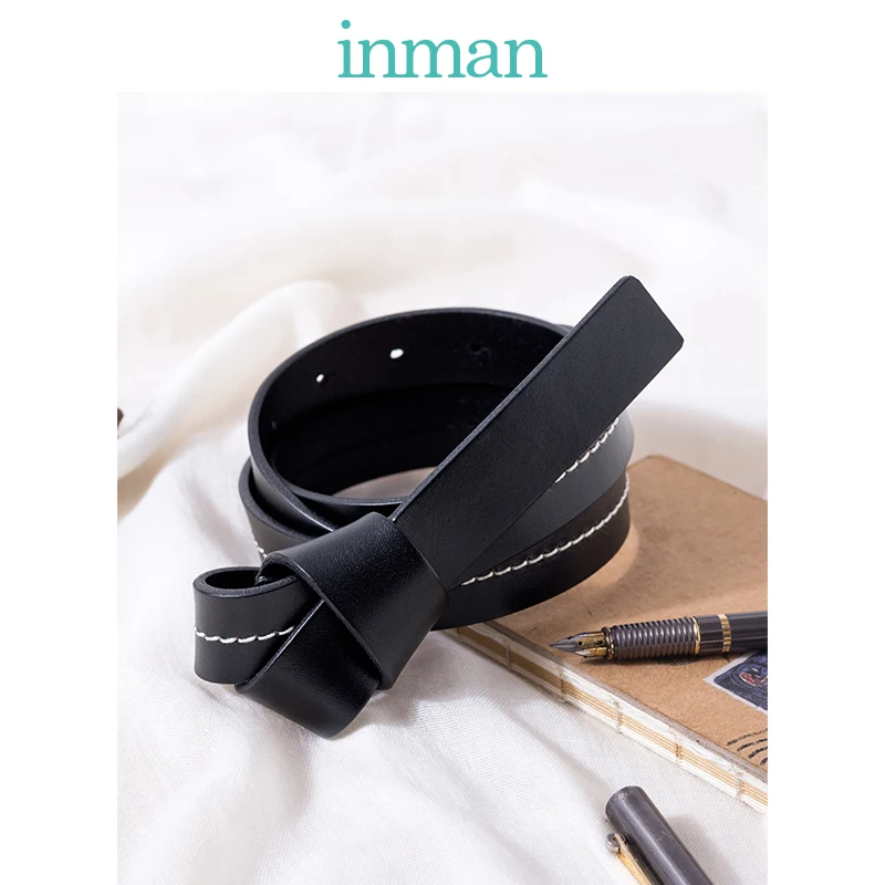 

INMAN 2019 New Arrival Retro Jeans Pant Dress Decoration Belt Women Leather Simple Design Fashion Belt