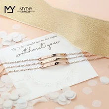 Индивидуализированный браслет из золота без фиксации, стальная табличка, ювелирный браслет, пара браслетов, женский подарок, индивидуальный браслет