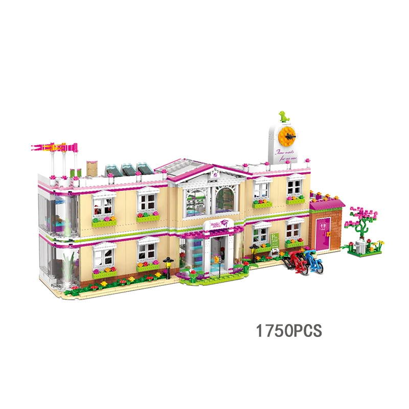 

Upgraded My Good Friends City Girls Clubs Happy Teaching Building Block Student Figures Bike Sightseeing Car Moc Brick Toy