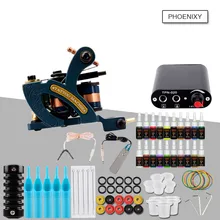 Татуировки машины коробка набор для приготовления чая 1 пушки бессмертный 20 цветные чернила принадлежности, иглы для Наборы завершенная Татуировка оборудование для перманентного макияжа