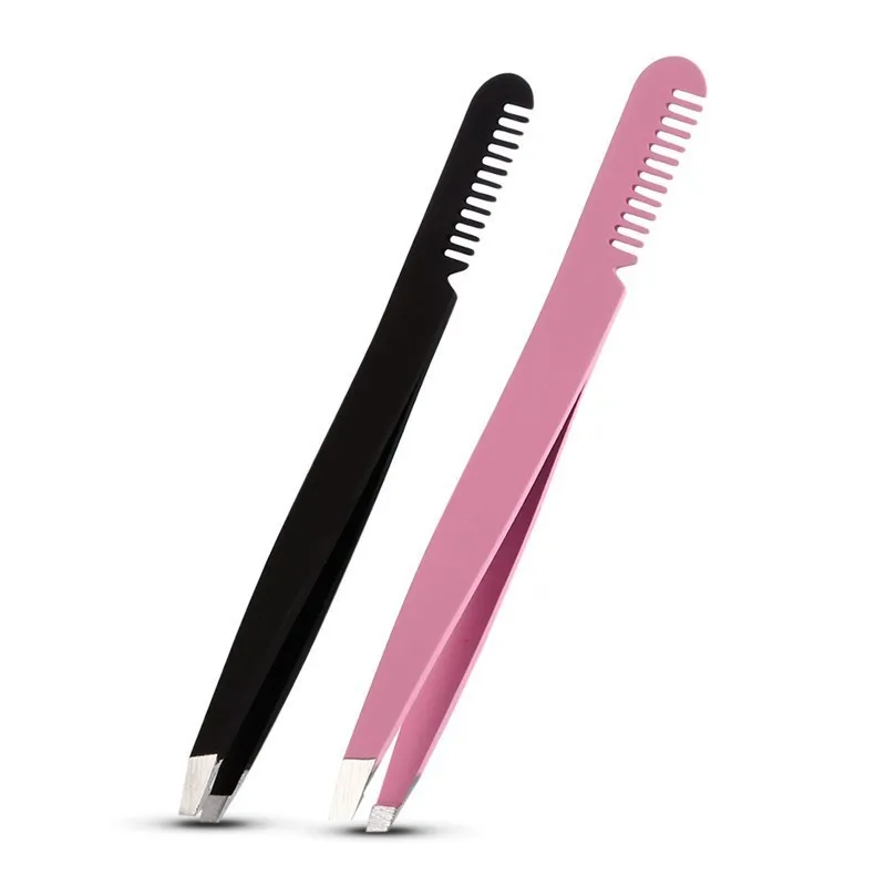 

1PC Black Color Eyebrow Tweezer Hair Beauty Slanted Puller Stainless Steel Eye Brow Clips Makeup Tool Brand New
